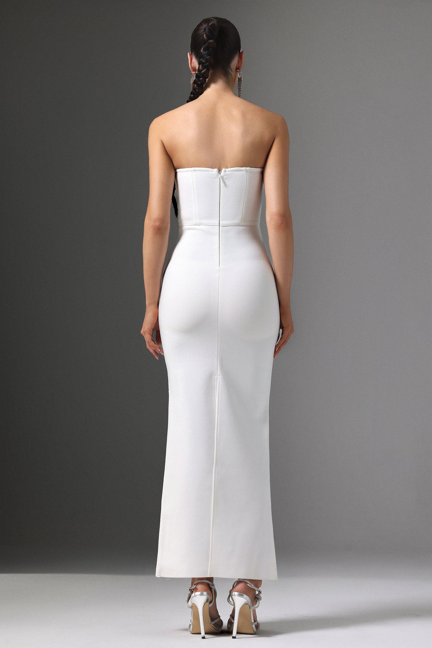 Xacier Strapless Rhinestone Bandage Maxi Dress D250901225