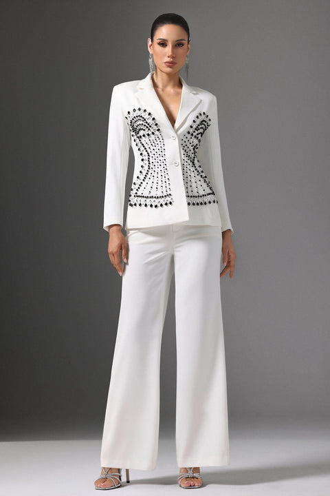 Jayne Symmetrical Beaded Suit by Bella Barnett