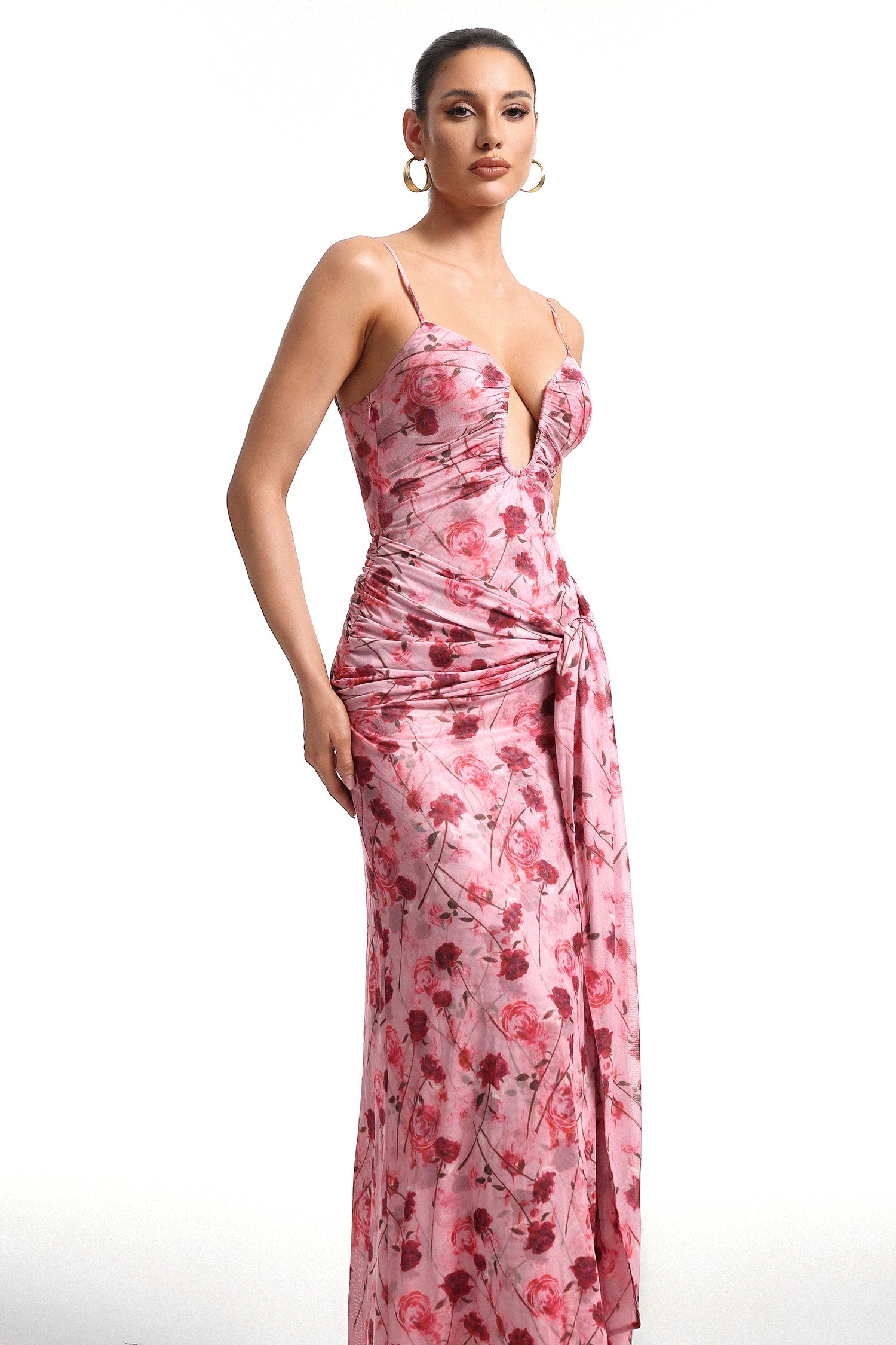 Moto Pink Floral Print Cami Maxi Dress D250703403