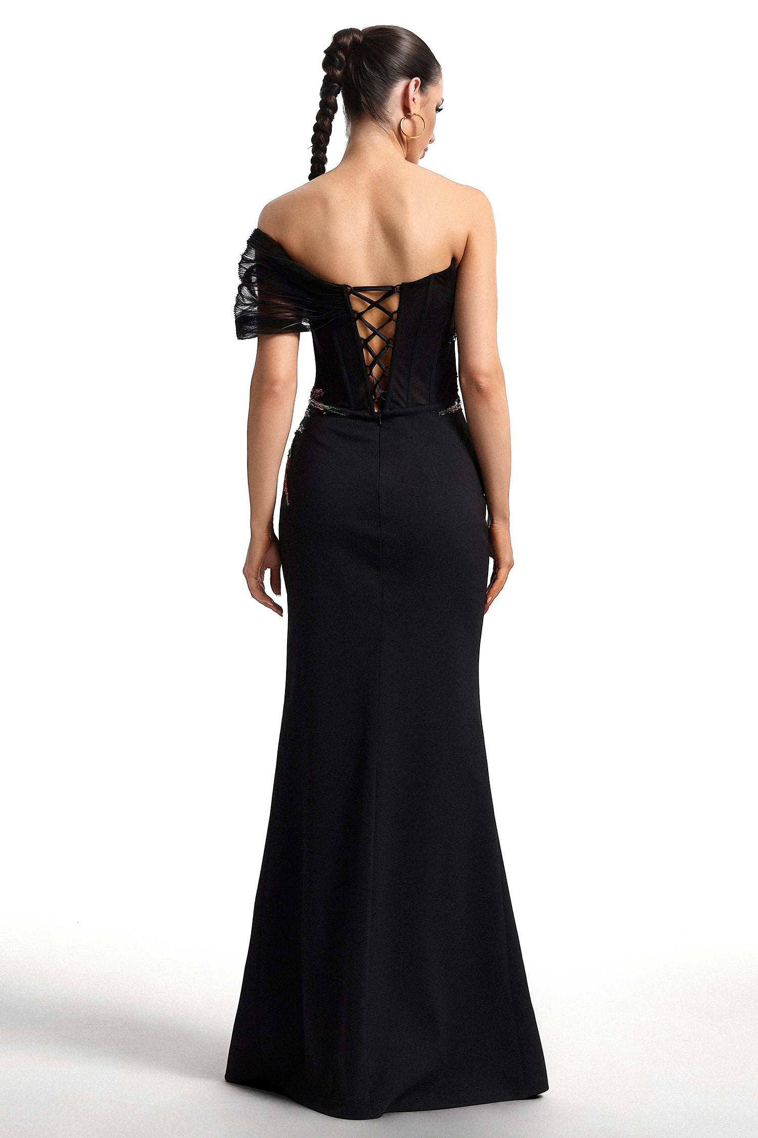 Stolen Strapless Sequin Embroidered Slit Bandage Maxi Dress D250901257