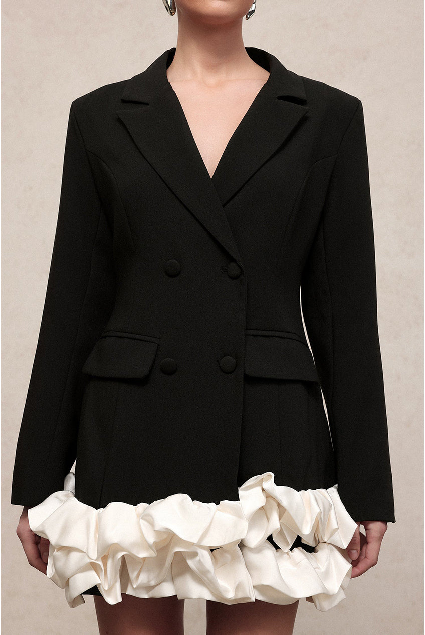 Leonie Elegant Tailored Long Sleeve Woven Mini Dress C251000027