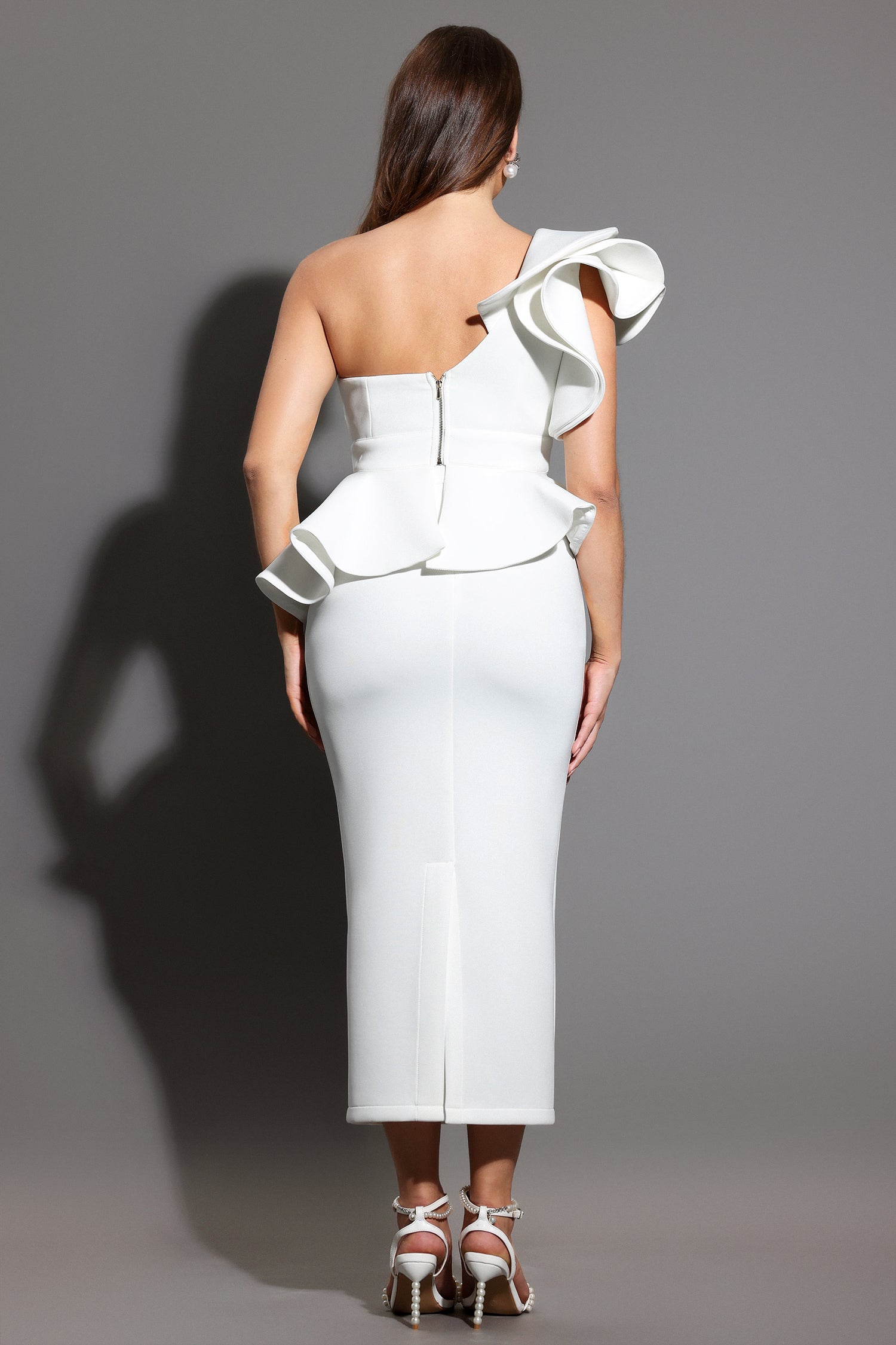 Luysa One Shoulder Asymmetry Midi Set D250601358