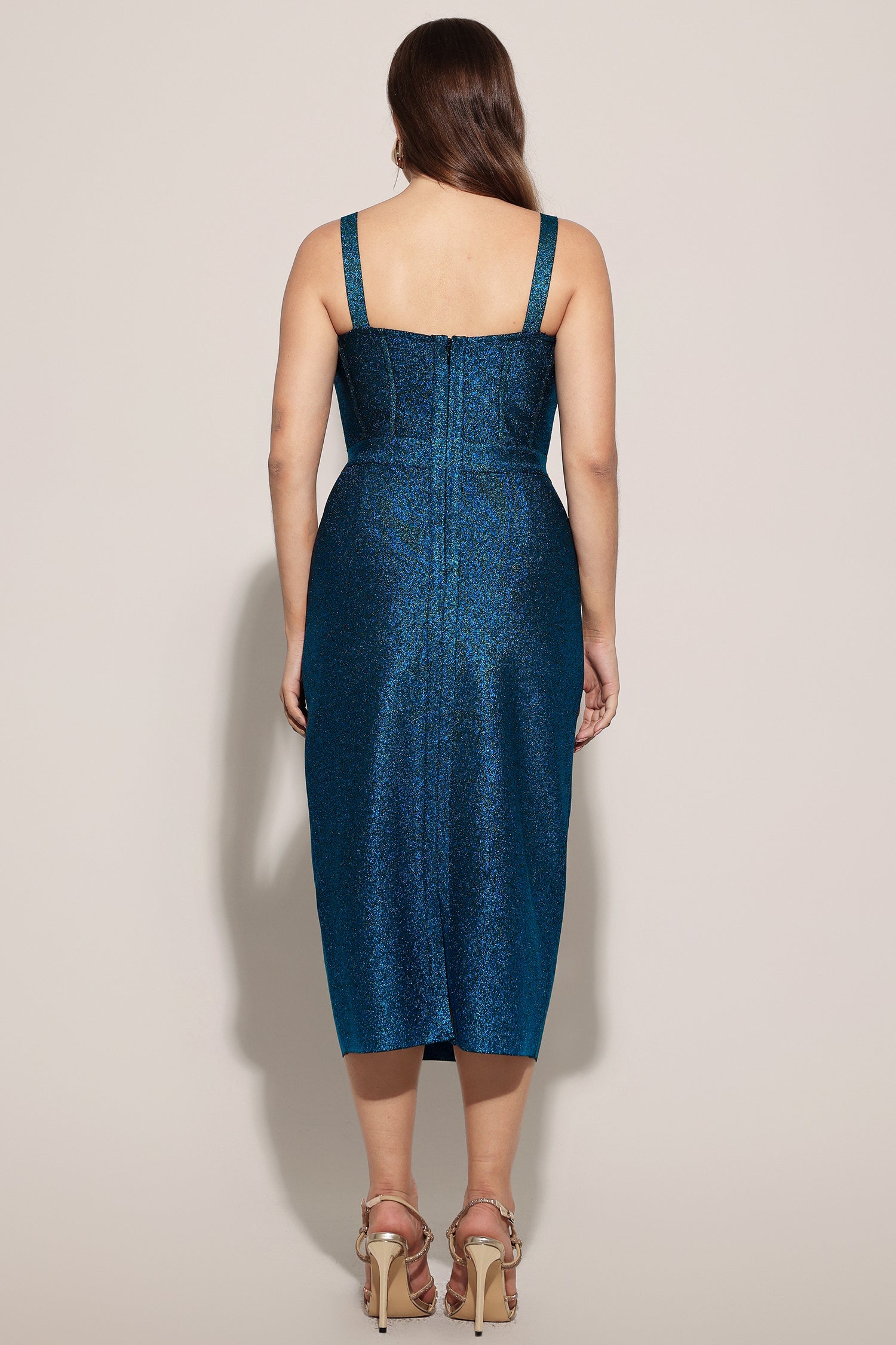 Ziriy Sleeveless V-Neck Bandage Maxi Dress D250101002