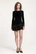 Velvet Asymmetric Ruffled Mini Dress by Skye&Iris