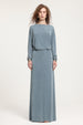 Boat Neck Dolman Sleeve Open-Back Maxi Dress by Skye&Iris