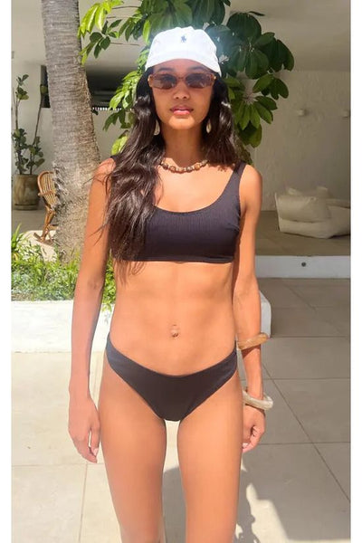 Black - Black Ribbed Bikini by Maribela