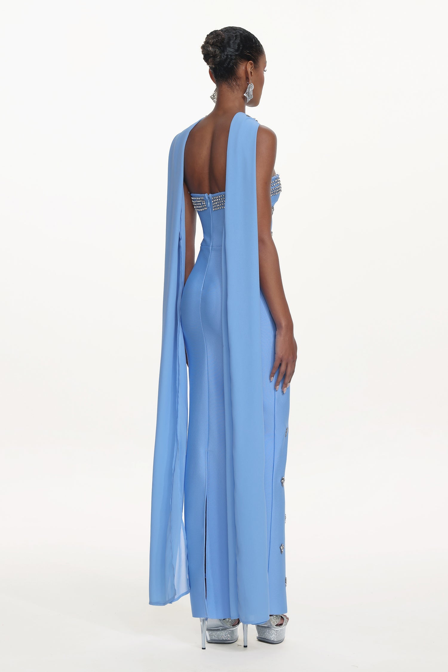 Marina Glamorous Contour Strapless Rhinestone Bandage Maxi Dress D260101230