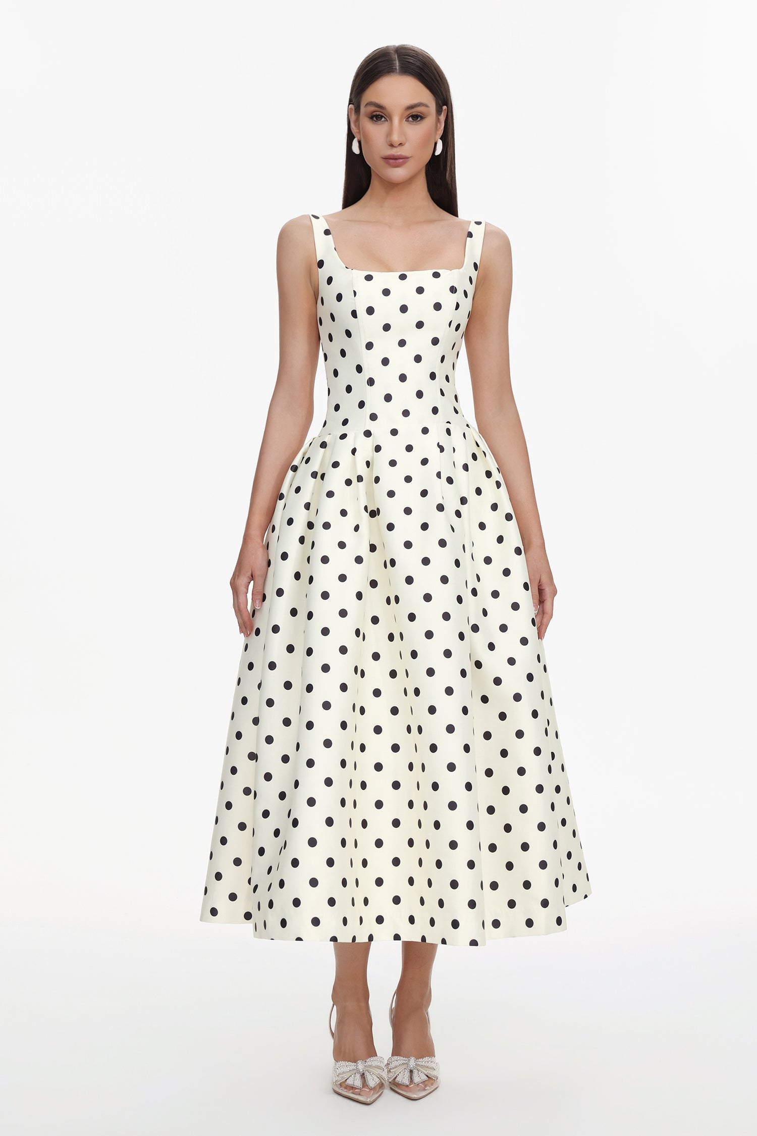 Zada Sleeveless Wave Point Maxi Dress D250501544