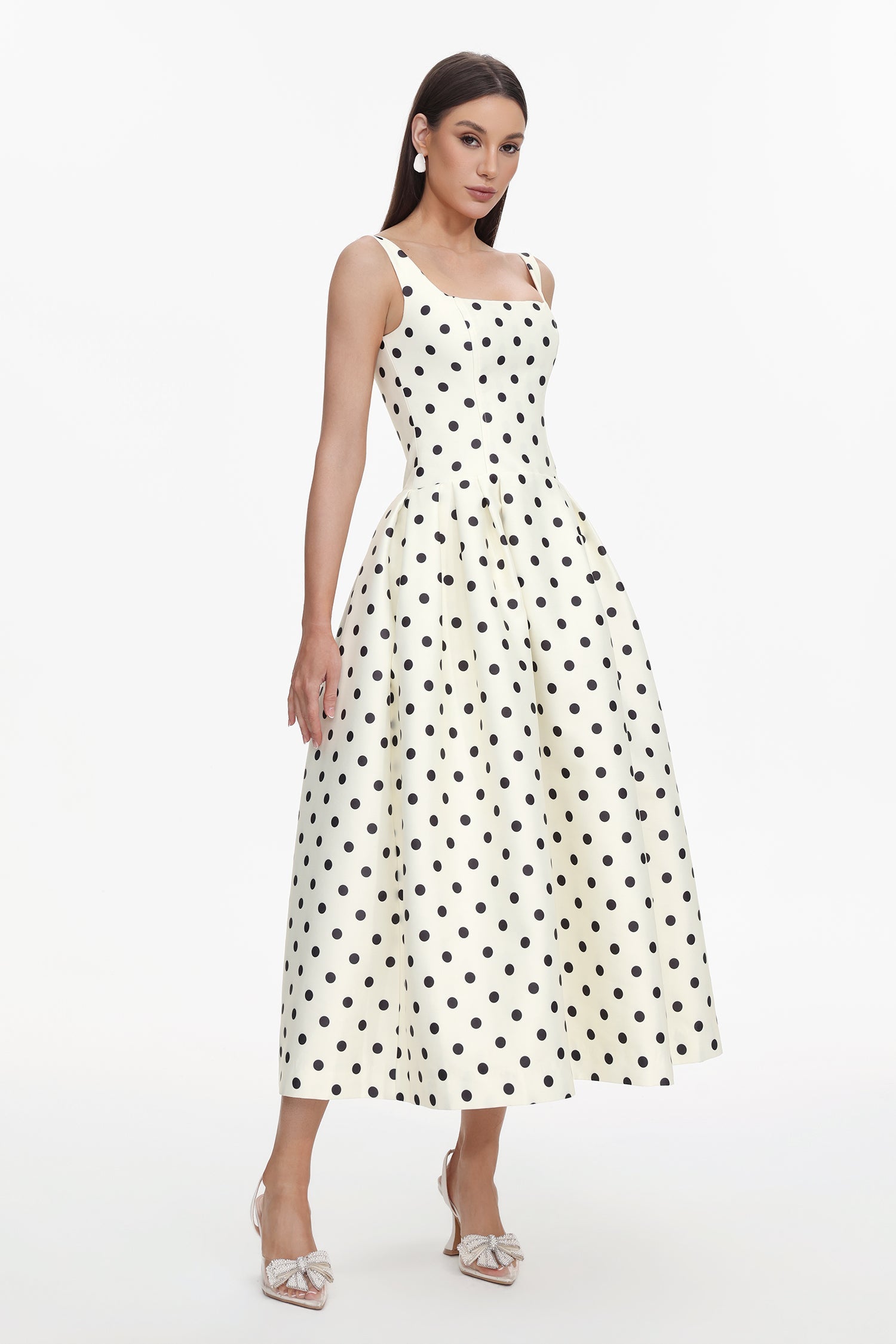 Zada Sleeveless Wave Point Maxi Dress D250501544
