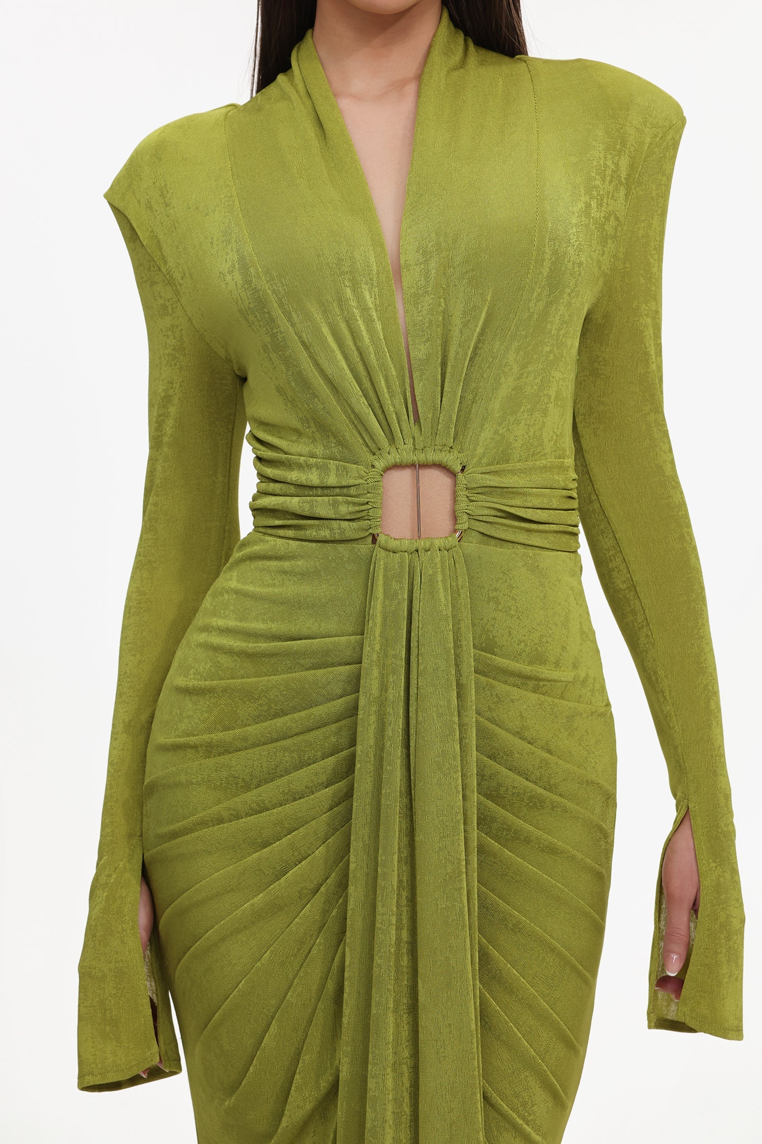 Naomi V-neck Long Sleeves Maxi Dress D241001464