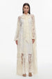 Deliyn Resort Flowy Long Sleeve Embroidered Mesh Lace Yellow Maxi Dress by Bella Barnett