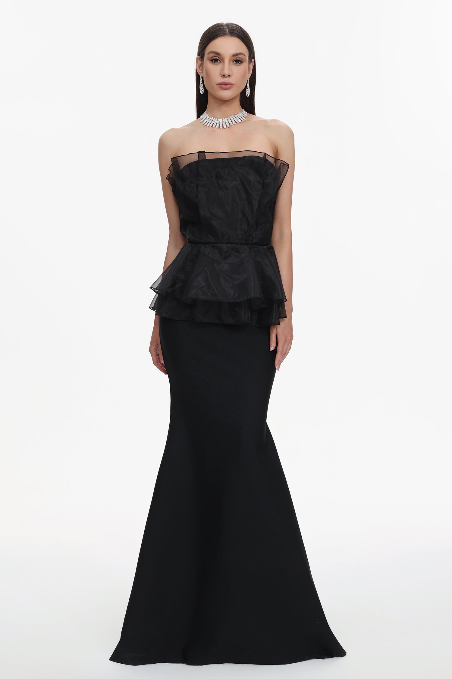 Oria Sleeveless Fishtail Bandage Maxi Dress D250201579