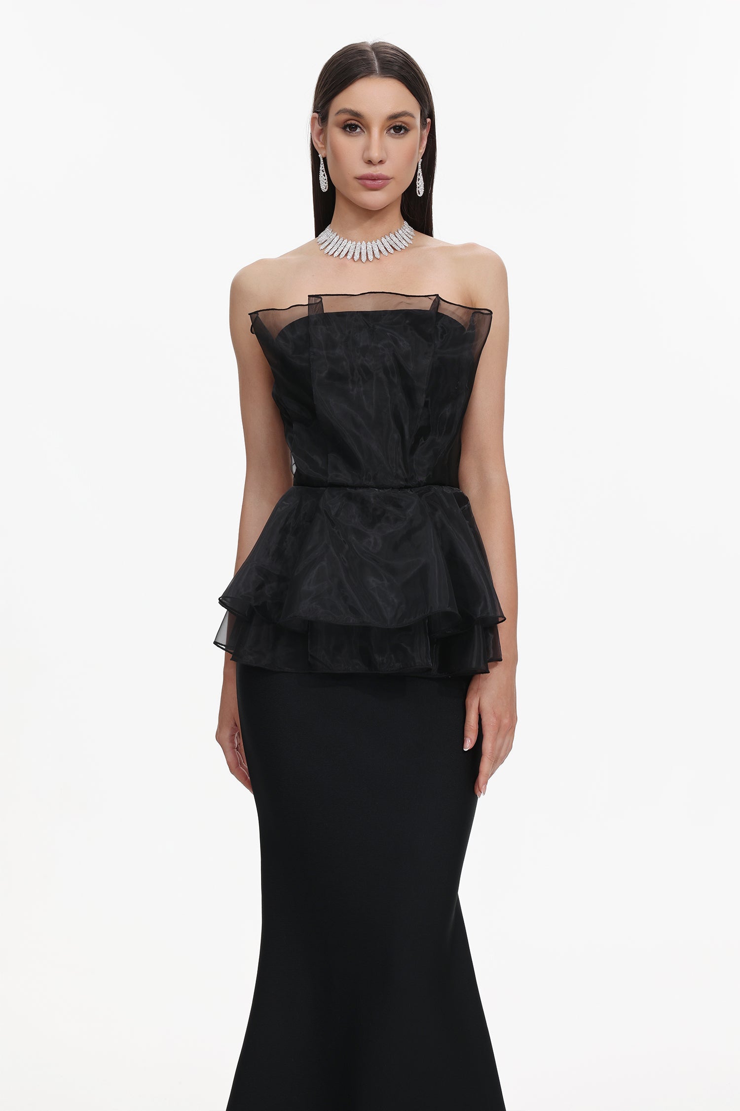 Oria Sleeveless Fishtail Bandage Maxi Dress D250201579