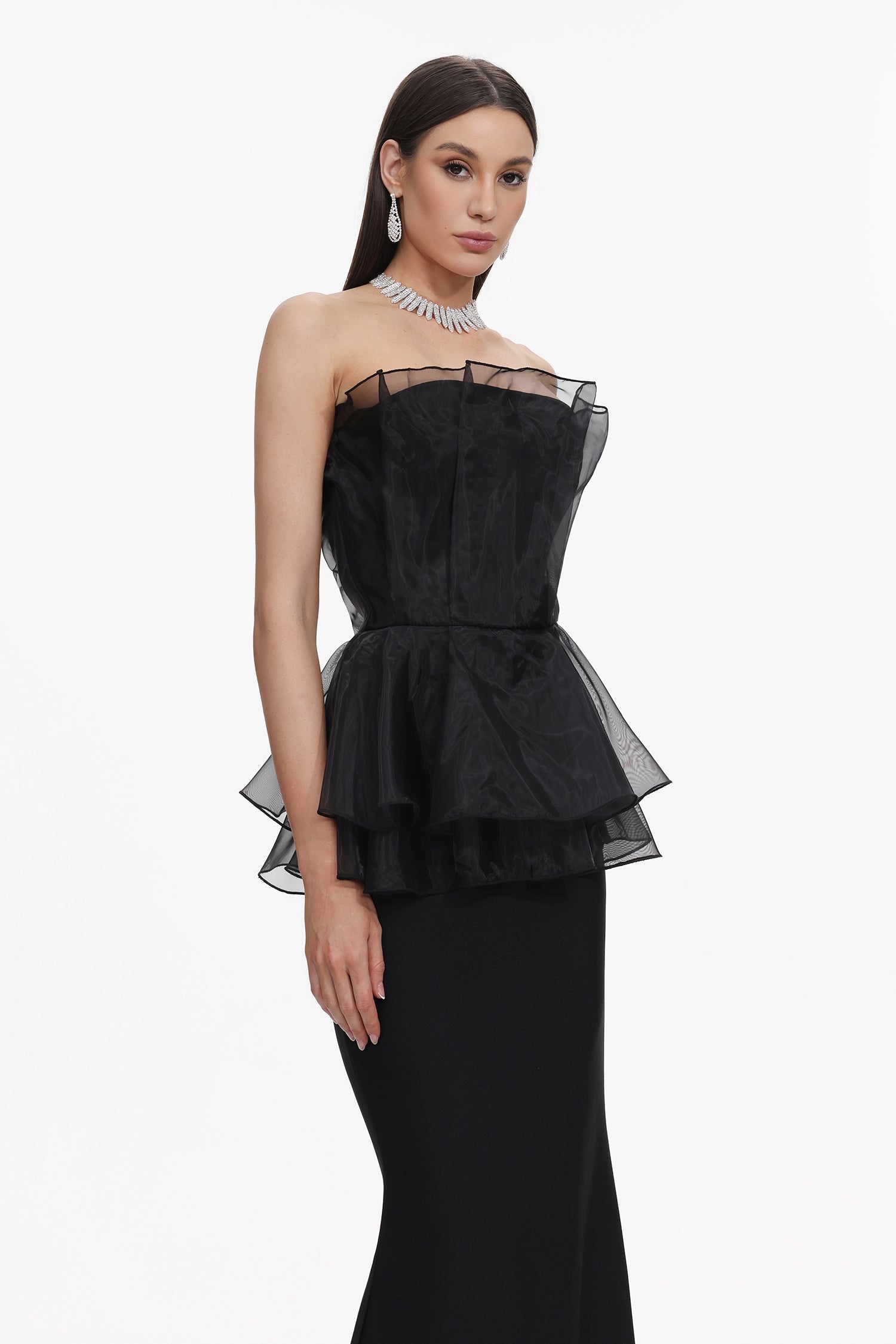 Oria Sleeveless Fishtail Bandage Maxi Dress D250201579