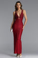 Tersa Romantic Contour Sleeveless Deep V Beaded Maxi Dress by Bella Barnett