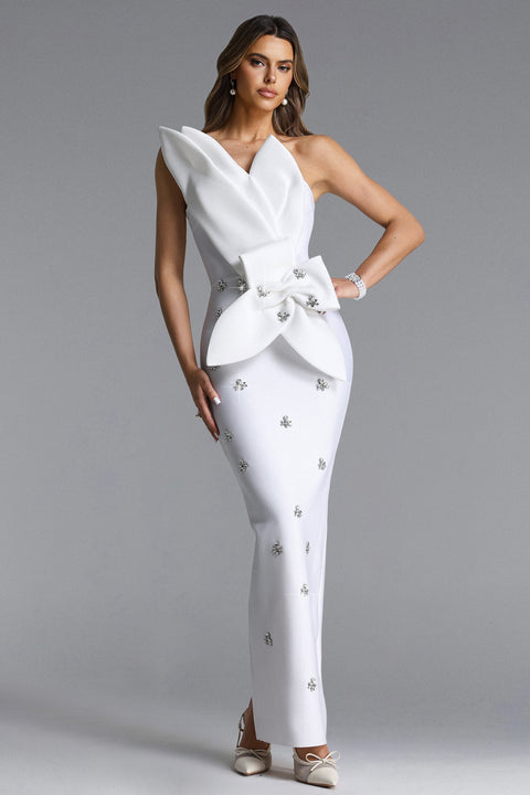 Ohney Chic Contour Strapless Asymmetric Rhinestone Maxi Dress by Bella Barnett