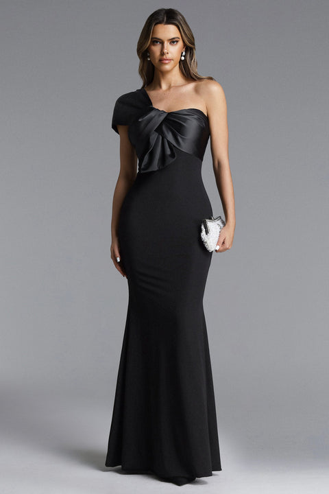 Milline Elegant Contour One Shoulder Twist Maxi Dress by Bella Barnett