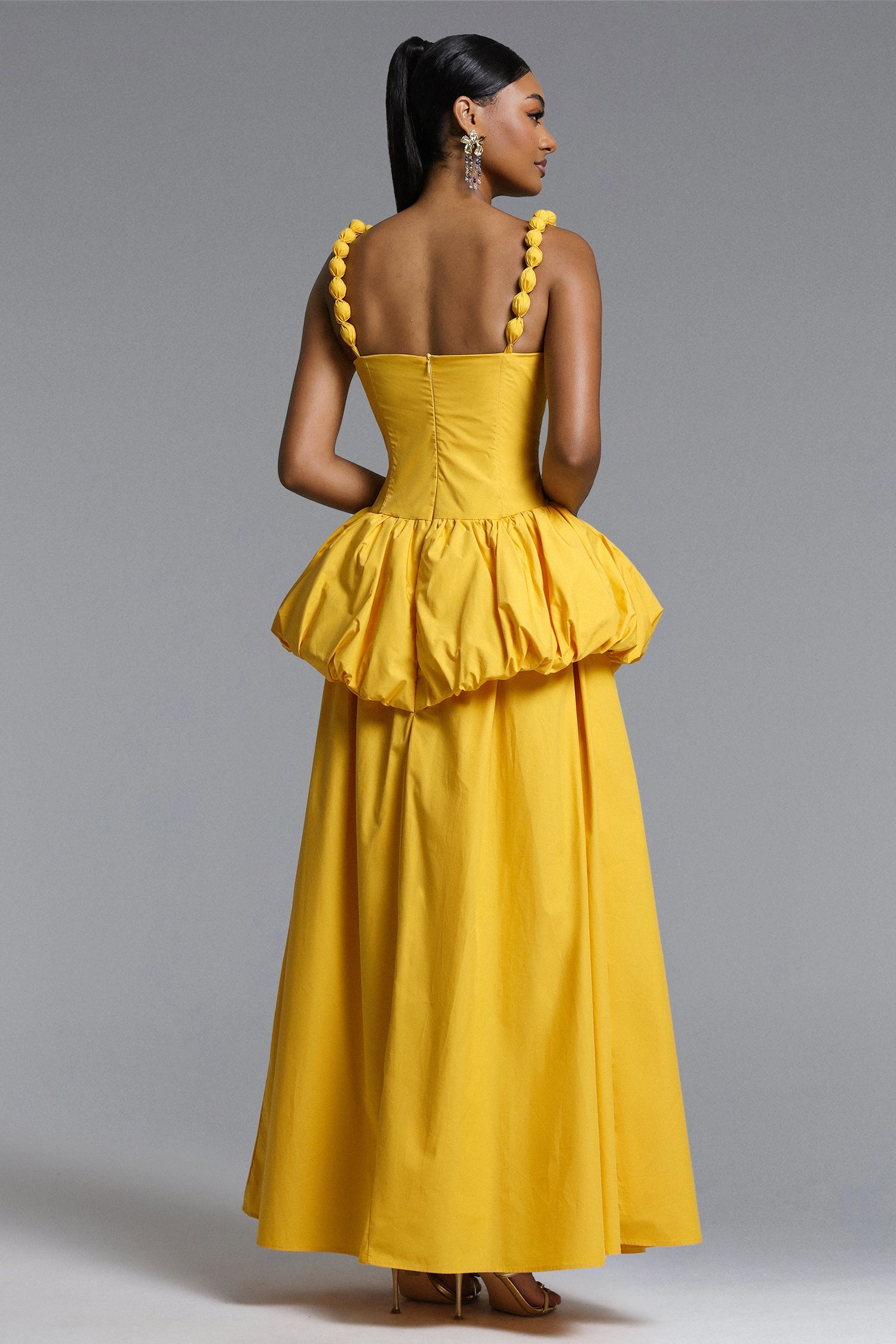 Sierra Classic Tailored Square Neck Puff Maxi Dress D260301604