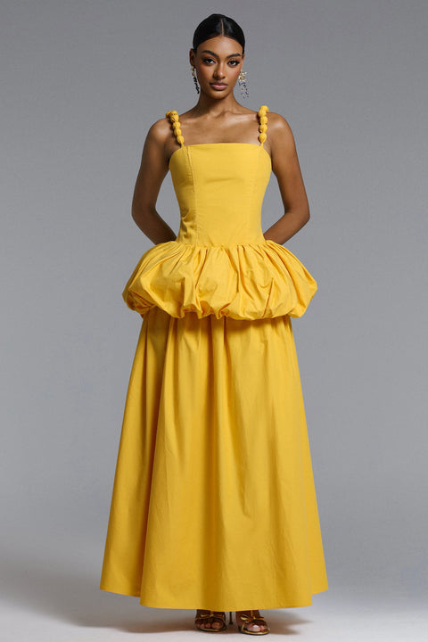 Sierra Classic Tailored Square Neck Puff Maxi Dress by Bella Barnett