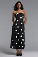Marley Elegant Tailored Sleeveless Polka Dot Woven Maxi Dress by Bella Barnett