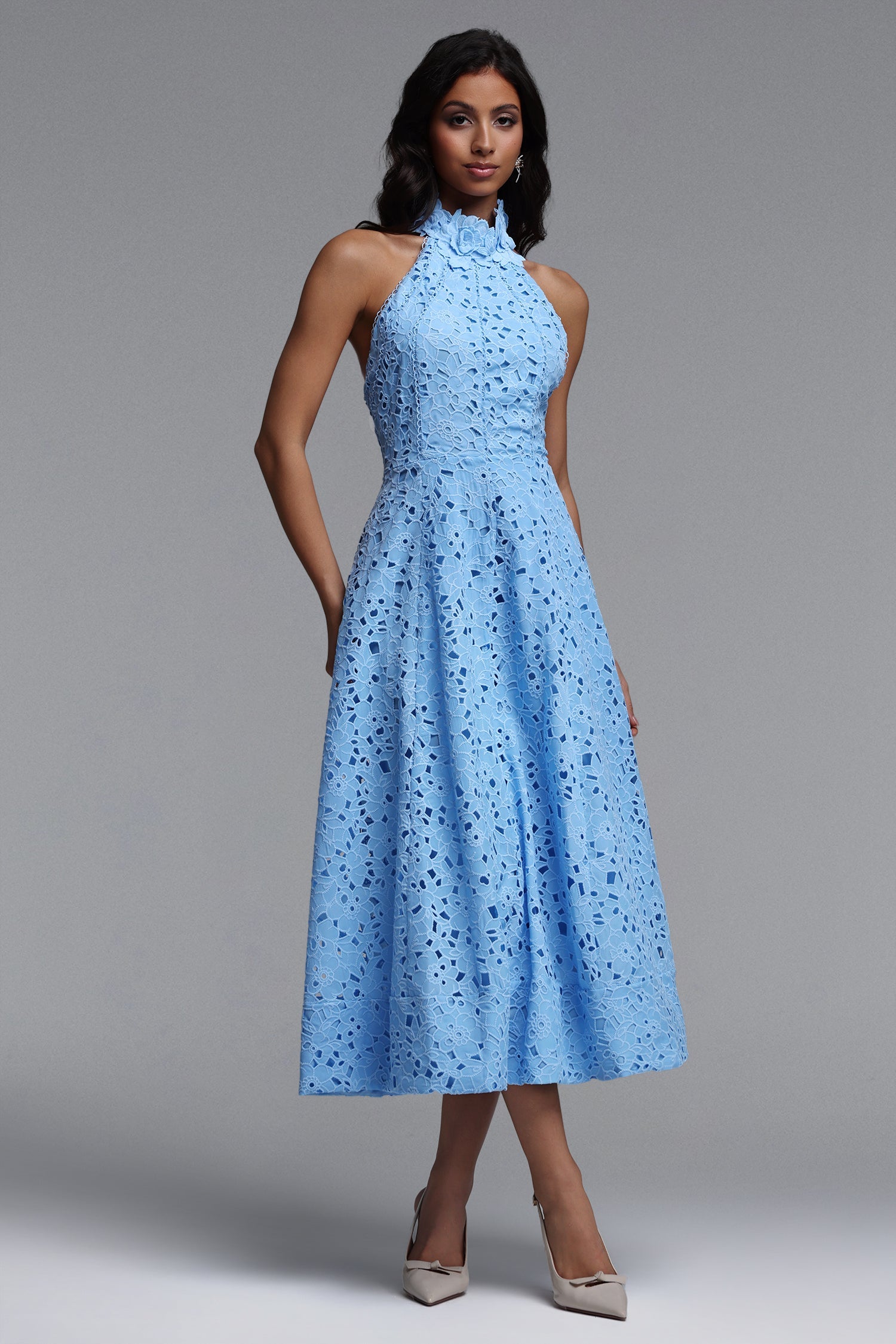 Nuvola Halter Midi Dress C260420035