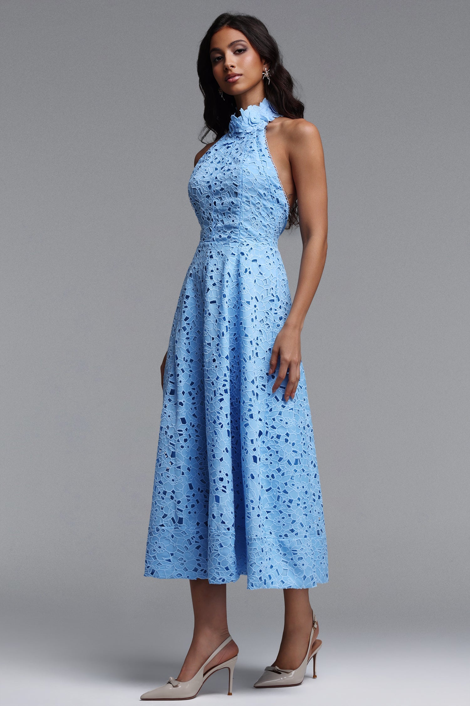 Nuvola Halter Midi Dress C260420035