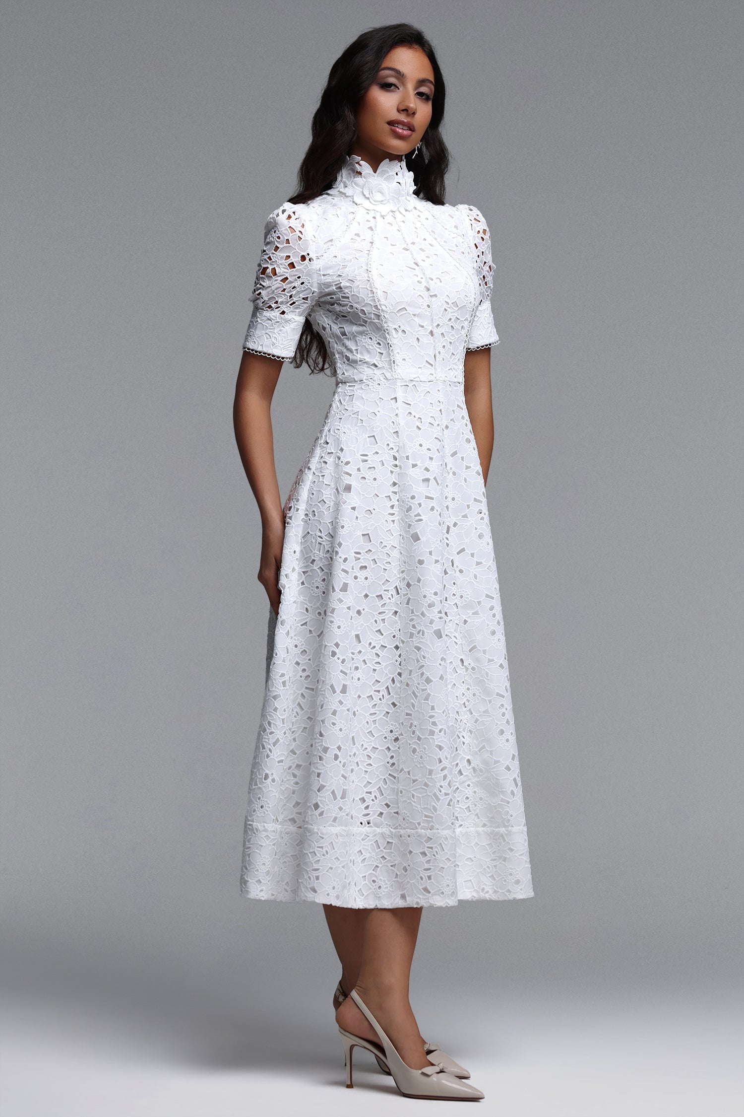 Kitsu Short Sleeve Midi Dress C260430035