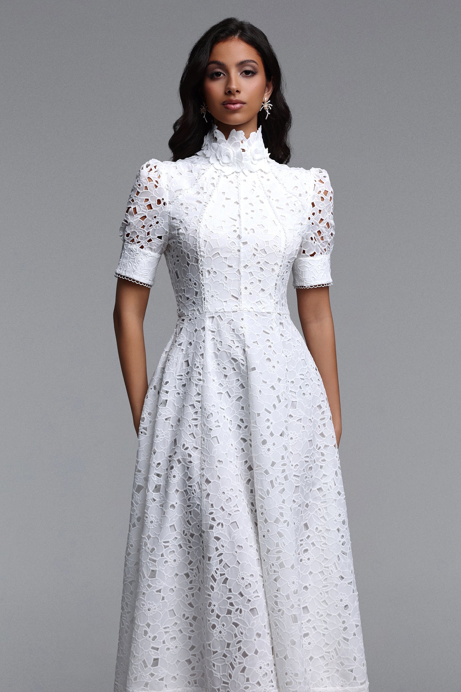 Kitsu Short Sleeve Midi Dress C260430035