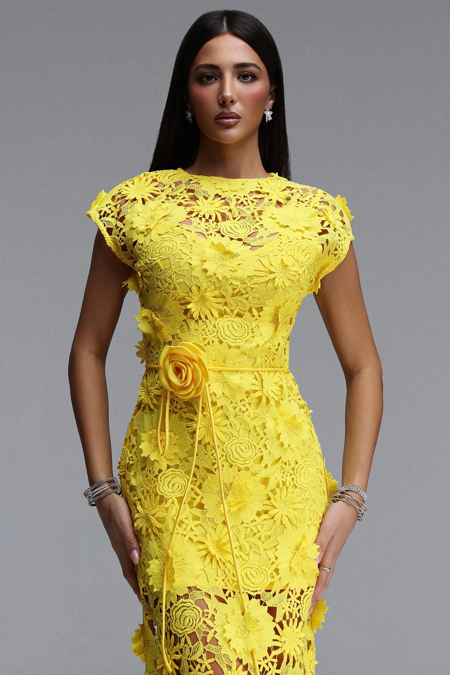 Martha Resort Flowy Short Sleeve Floral Lace Maxi Dress C260500089