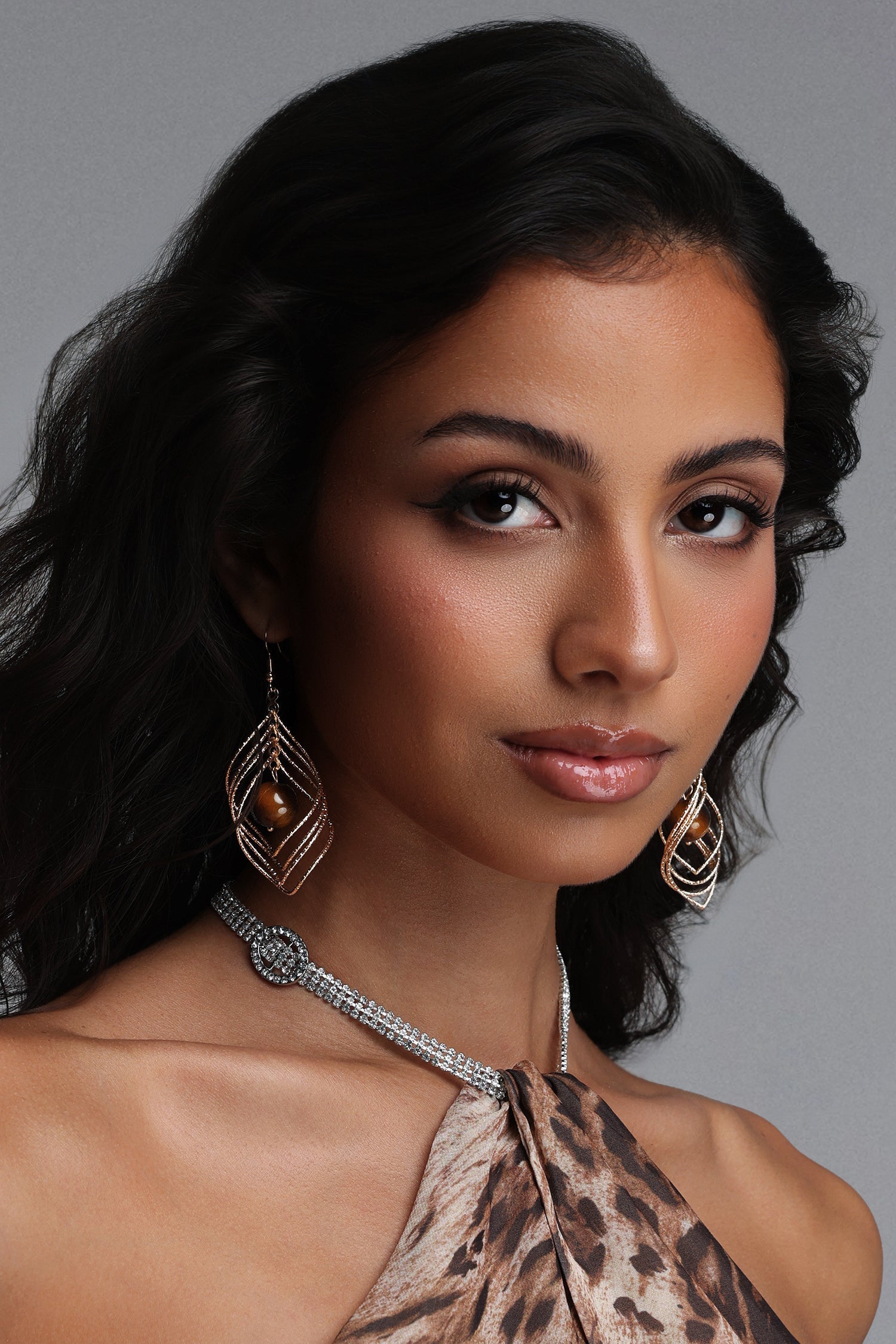 Filasy Gold Amber Long Drop Earrings A260600205