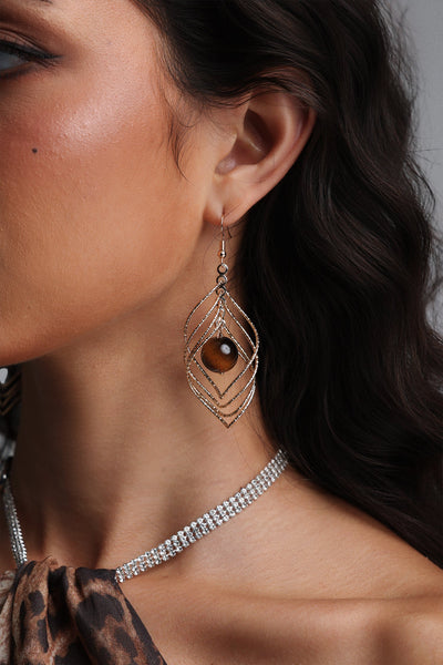 Gold - Filasy Gold Amber Long Drop Earrings by Bella Barnett