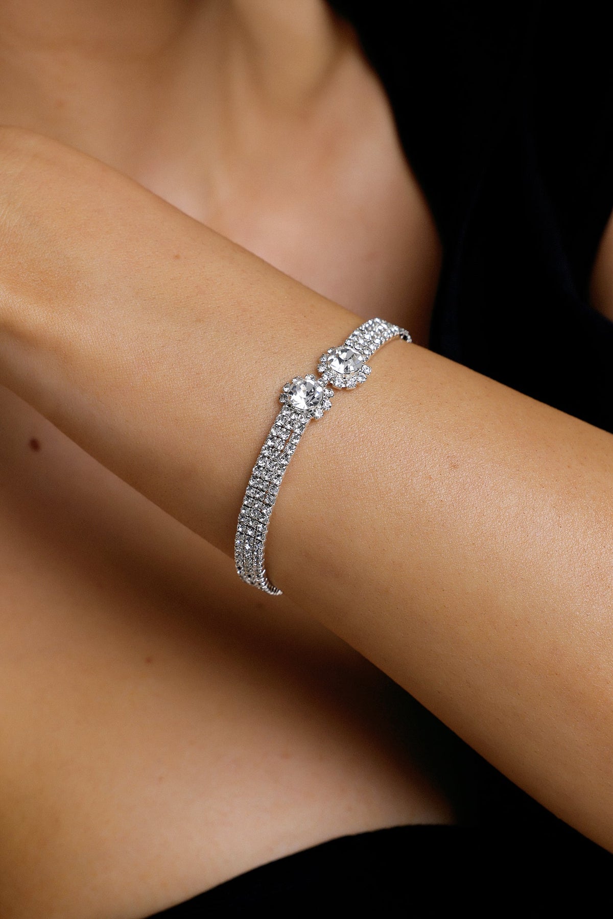 Susa Pave Rhinestone Open Cuff Bangle A260600304