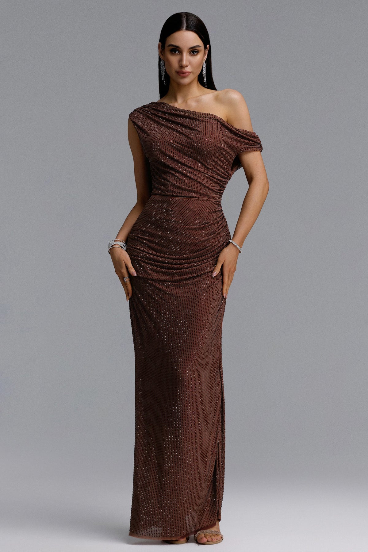 Ottilie Maxi Dress Plum Brown C260330121