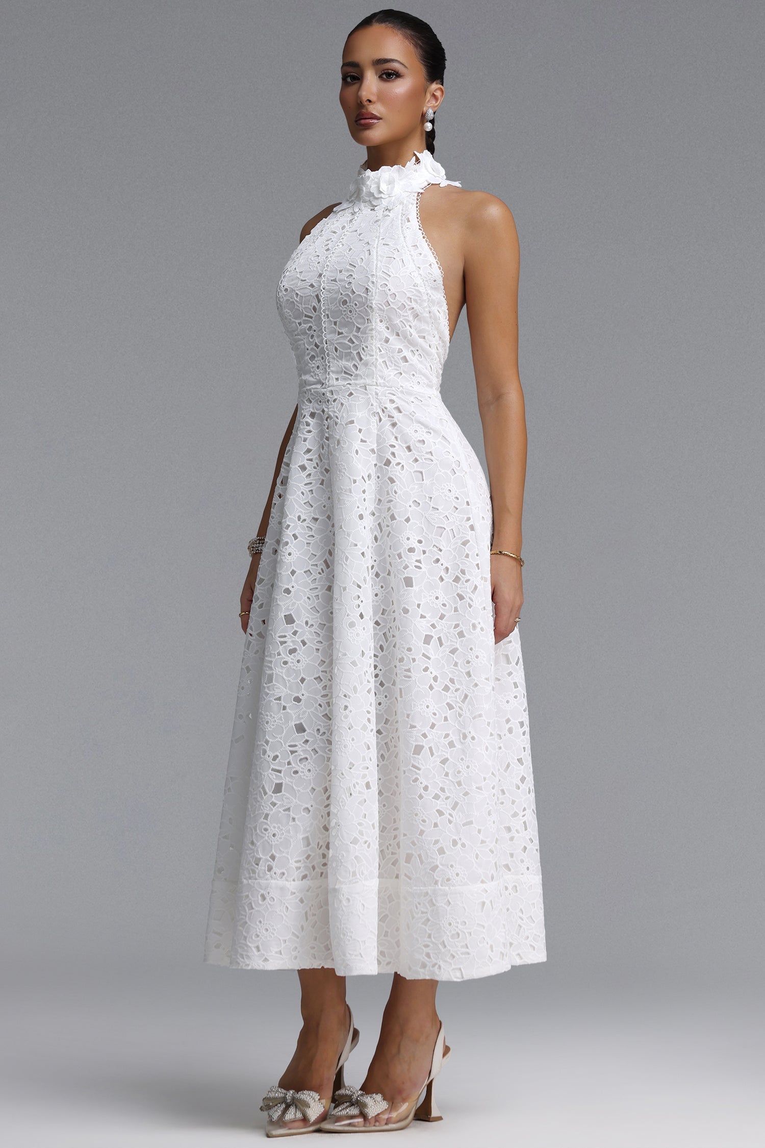 Nuvola Halter Midi Dress C260420098