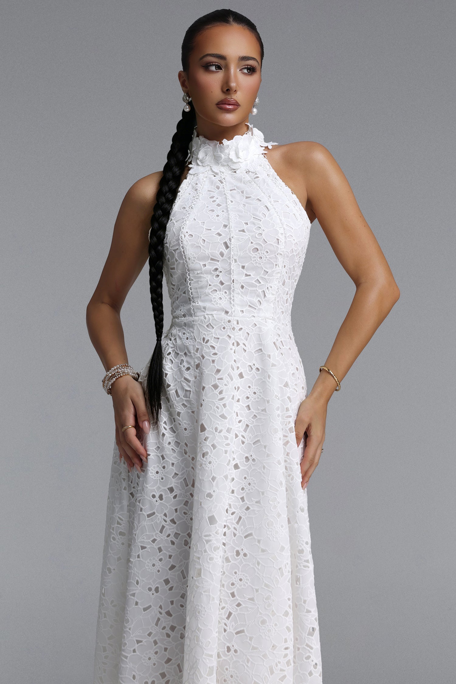 Nuvola Halter Midi Dress C260420098