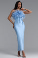 Wenie Gentle Feather Off Shoulder Tassel Bandage Maxi Dress by Bella Barnett