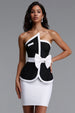 Erica Classic Slim Color Block Black Bandage Crop Top And Mini Skirt Two-Piece Set by Bella Barnett