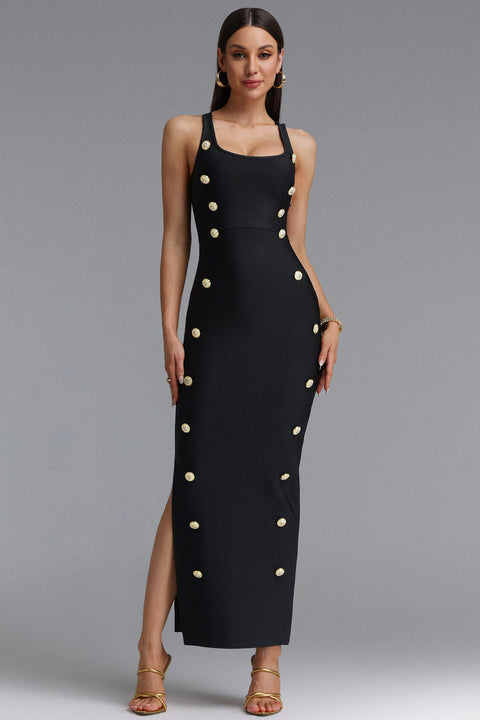 Giacinta Halter Bandage Maxi Dress - Black by Bella Barnett