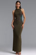 Lisbon Elegant Contour High Neck Beaded Embroidery Woven Maxi Dress by Bella Barnett