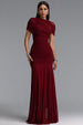 Tiza Elegant Sophisticated Draped Ruched Knitted Maxi Dress by Bella Barnett