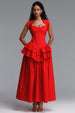 Shea Elegant Cinched Waist Halter Neck Ruffled Maxi Dress by Bella Barnett