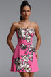 Zaria Appliqué Floral Bustier Mini Dress by Bella Barnett