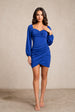 Long Sleeve Bodycon Mini Dress In Blue by Chi Chi London