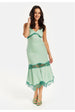 Elegant Green Midi Dress With Lace Details by Liquorish
