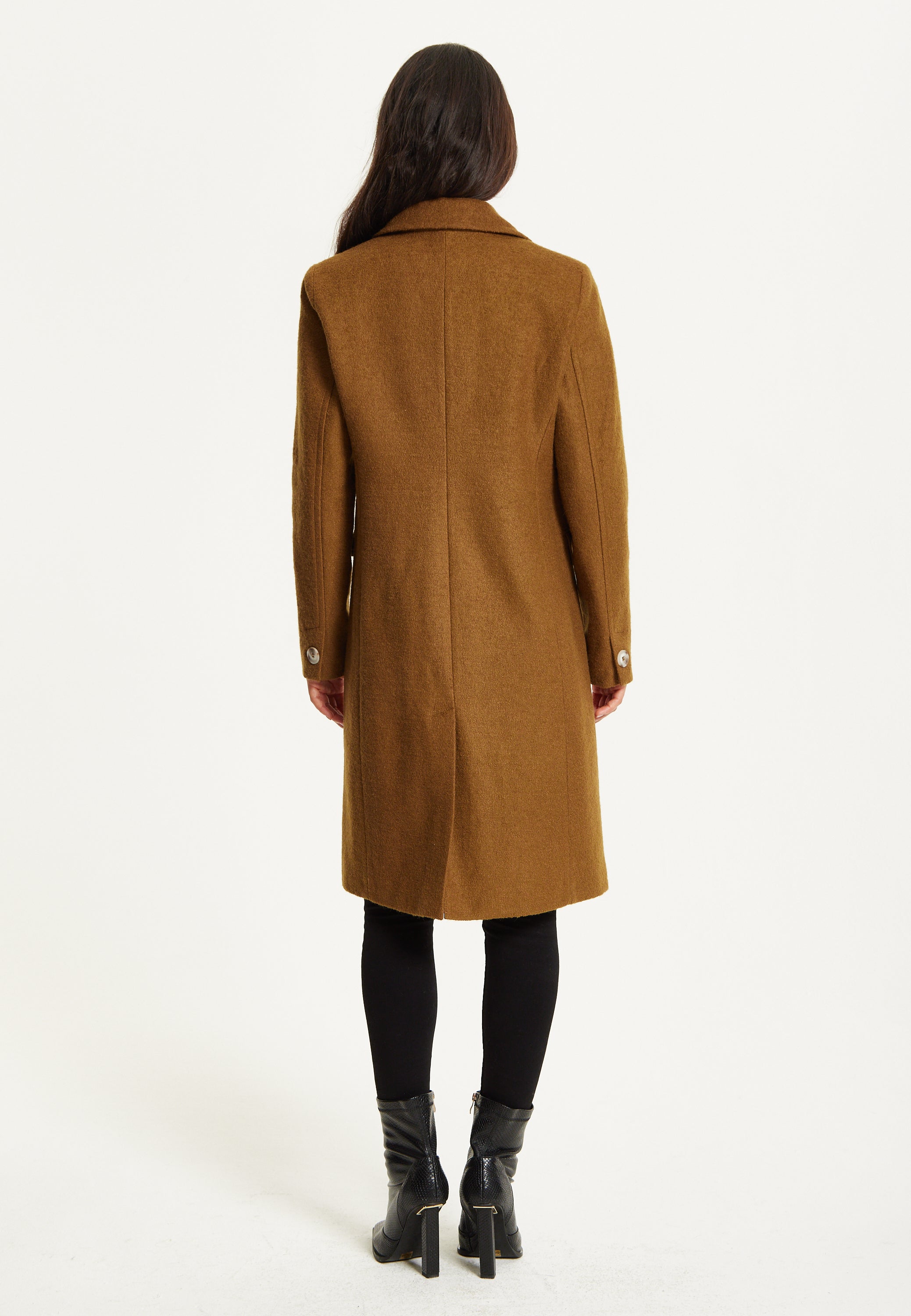 Camel Wool Blend Double Breasted Coat 25AW-21038