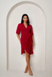 Puff Sleeve Dobby Ruffle Wrap Mini Dress In Red by Chi Chi London