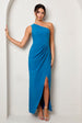 One Shoulder Bodycon Maxi Dress In Blue by Chi Chi London