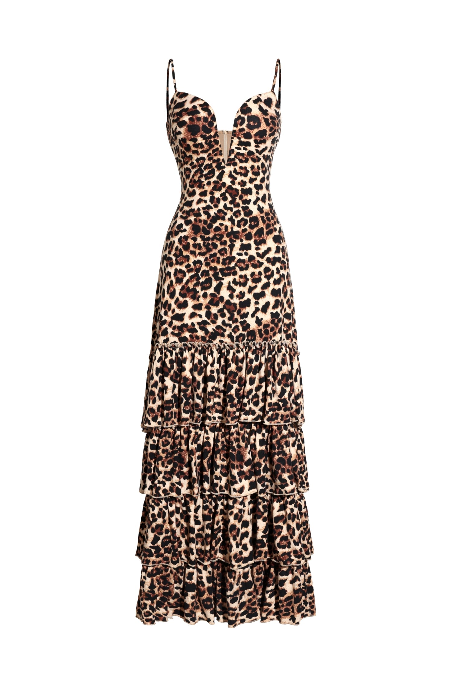 Zambezi Deep-V Sleeveless Ruffled Backless Maxi Dress D241103111-FLORAL