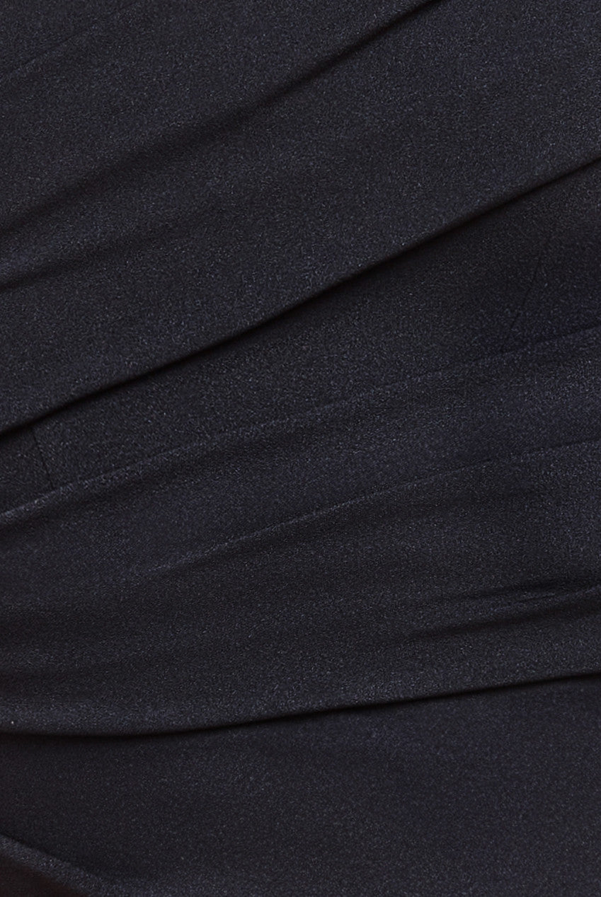 Frilled Off The Shoulder Scuba Maxi Dress - Black DR4293
