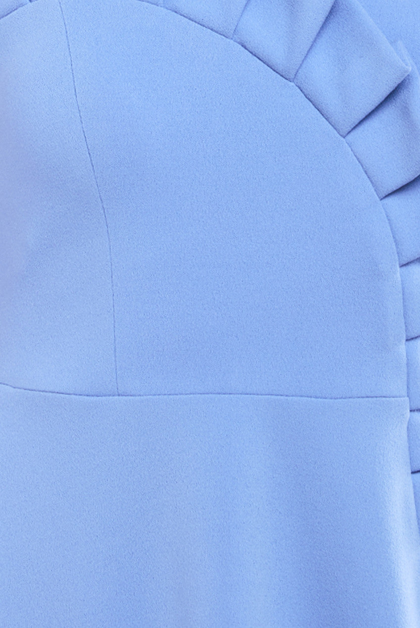 Frilled Halter Neck Strap Midi Dress - Cornflower Blue DR4205